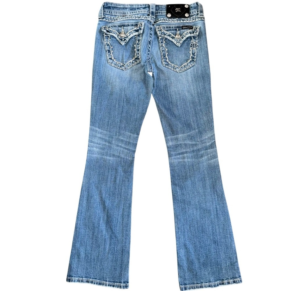 Miss Me Signature Ankle Skinny Jeans 29 Bling Pocket Mid Rise Stretch Y2K